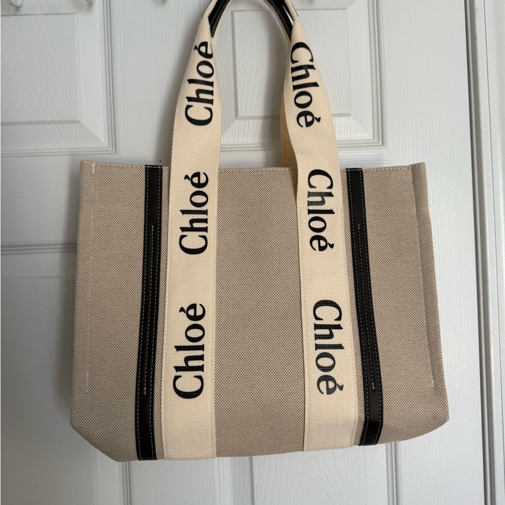 Designer inspired Chloé Beige Canvas Tote Bag